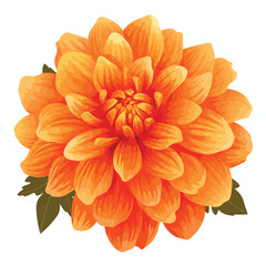 Orange Flower Garden Nature Icon Isolated Vector for Design Projects