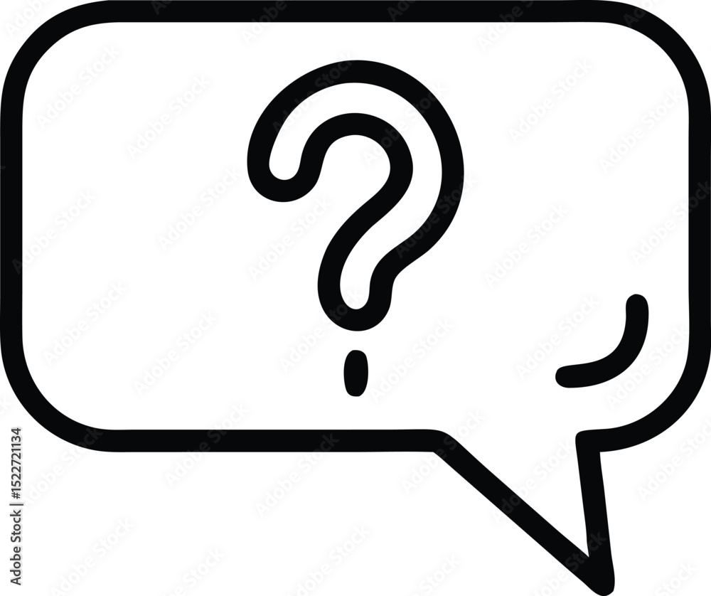 Poster question mark in speech bubble vector icon for faq help support and communication concept design ele