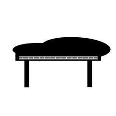 Abstract line drawing with rectangular segmented structure on black backdrop