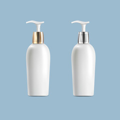 White blank cosmetic spray container, mockup set