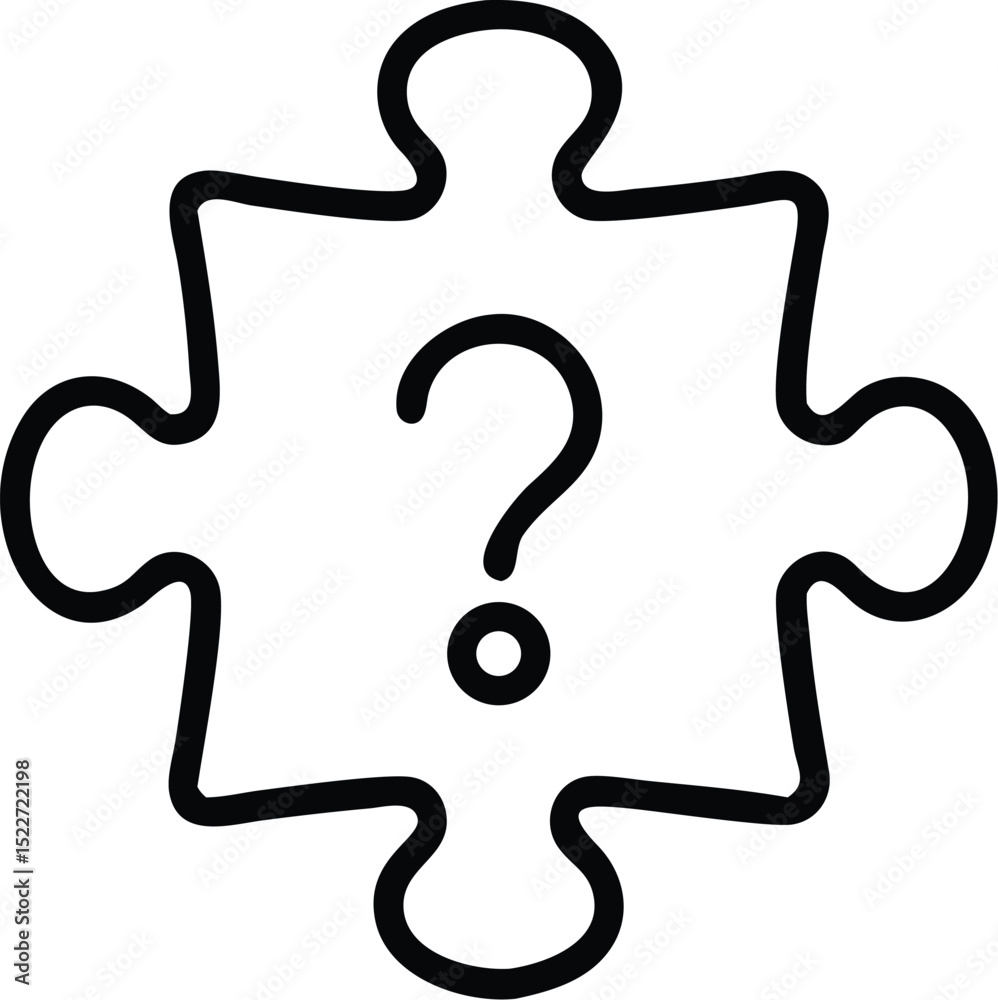 Poster puzzle piece question mark icon vector illustration problem solving solution concept design graphic 