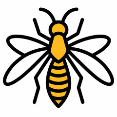 Yellowjacket outline icon on white background