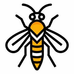 Yellowjacket outline icon on white background
