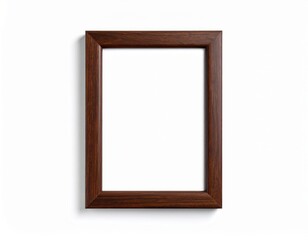 Elegant Dark Wood Picture Frame with Clean White Interior on a White Background