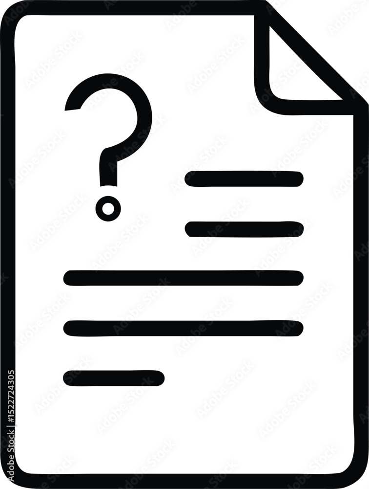 Poster questionnaire document form with question mark icon vector illustration for faq and survey use
