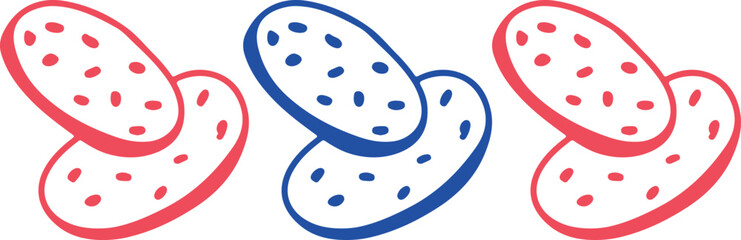 Cake croissant cookies Linear drawing ink	
