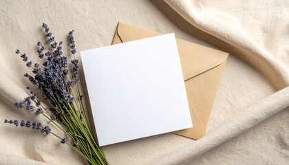 Fototapeta premium High-end stationery mockup featuring a blank folded card