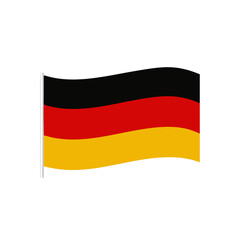 Naklejka premium Vector illustration of the flag of Germany, isolated on white background.