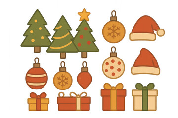 Free Christmas tree clipart with decorated green tree, colorful ornaments, and star topper isolated on transparent background.