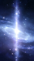 Obraz premium Ethereal cosmic rift tearing through space glowing energy with bright stars