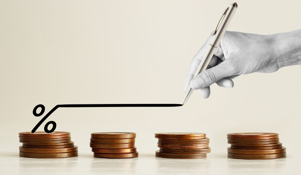 Loan Constant, fixed interest rate and fixed cost or constant price. The hand is drawing fixed interest rate percentage chart