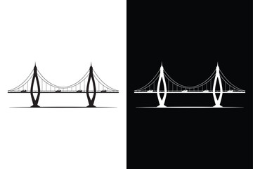 Bridge icon vector on White Background ,Vector Art Illustration on white background.