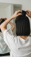 Effortless Chic Simple Hairstyle for Short Hair, Quick & Easy Bun Tutorial