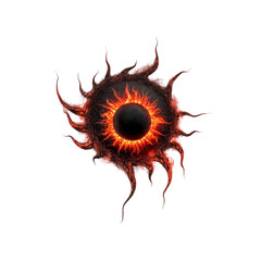 Fiery Celestial Orb Abstract Burning Sun Design