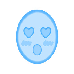 Love face icon blue watercolor