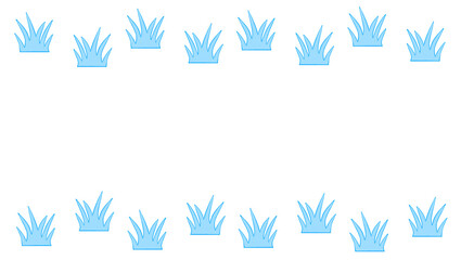 Blue watercolor frame of weeds