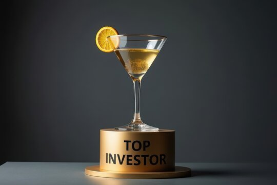 Celebrating success top investor award ceremony modern setting glassware display elegant ambiance close-up view