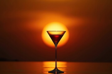 Sunset cocktail silhouette beachfront photography tranquil close-up relaxation and enjoyment