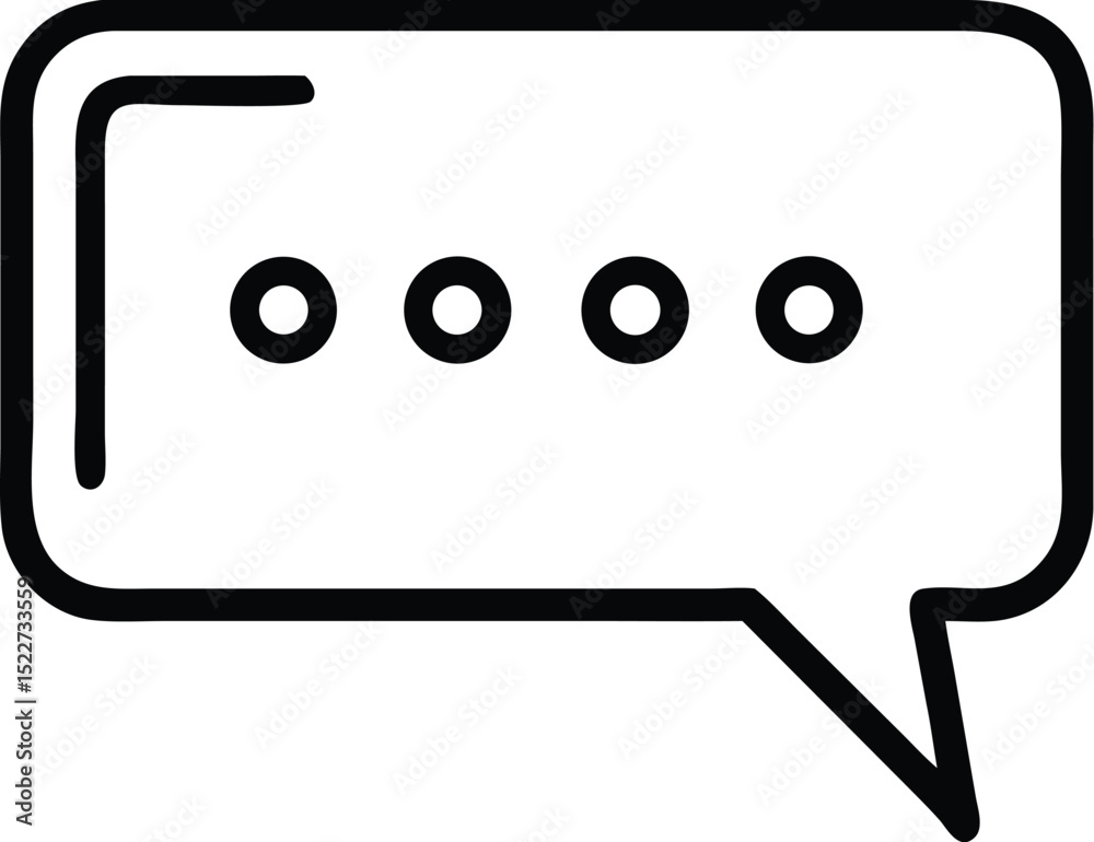 Poster speech bubble icon vector illustration of message bubble with dots for chat or communication app ui 