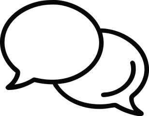 Illustration of two speech bubbles for communication discussion and conversation vector graphic design
