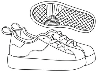baby boy sneaker  shoes drawing royalty sketch style vector illustration template design