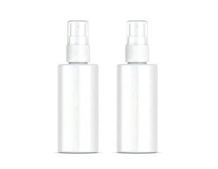 Elegant White Cosmetic Bottles Perfect for Spray, Lotion, or Serum Packaging