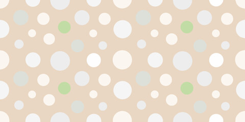 A textured background featuring a beige tone with varying sizes of white and light green circles scattered throughout.