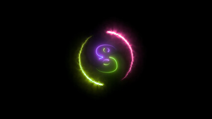 Abstract Neon Number Eight Design with Glowing Lines stylized number eight glowing neon lines vibrant