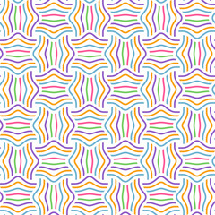 Colorful wriggling lines seamless pattern