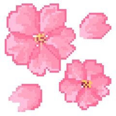 sakura flower in Pixel shape © Denfa