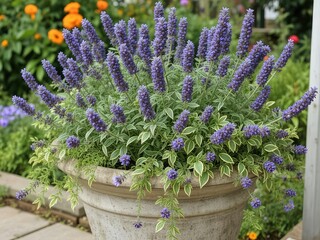 Meerlo Lavender in Planter - Lush Garden Setting