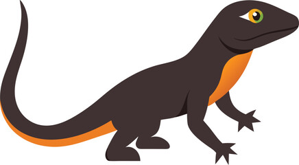 Monitor Lizard Crawling in Natural Habitat.