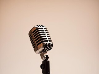 Retro Microphone Against a Neutral Background