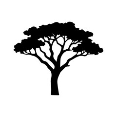 tree icon silhouette, vector illustration