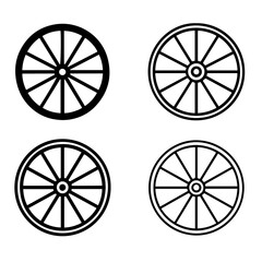 Wheel wagon vector set of icon, vector illustration