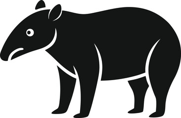 Tapir Side View Animal Icon.