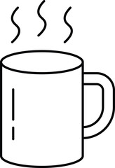 Hot tea, Coffee cup lined icon. Vector illustration