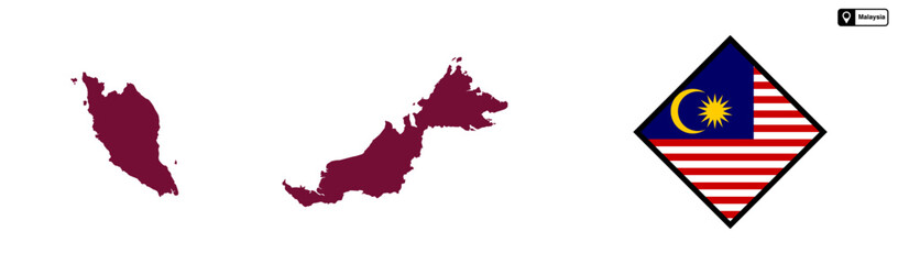 Malaysia country map vector isolated on transparent background