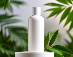 Organic Product Research Blank White Bottle Packaging Mockup for Firefly