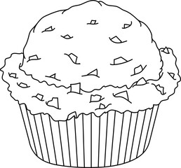 Cupcake with Plenty of Toppings Coloring Page

