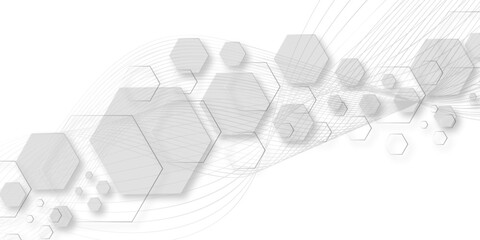 Abstract vector illustration Science technology and medical concept hexagon on transparent background. Seamless pattern with hexagonal Use for template, wallpaper, website vector illustration.
