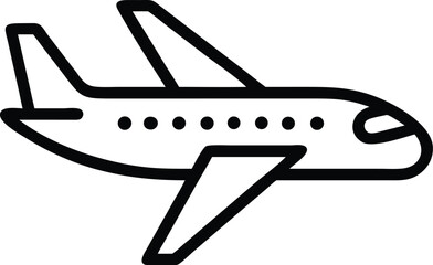 Airplane icon vector illustration of a passenger plane travel and transportation concept design element
