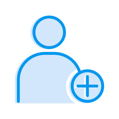 Fototapeta premium Modern Communication Icon Add Friend. Ideal for social media, contact adding, or network expansion.