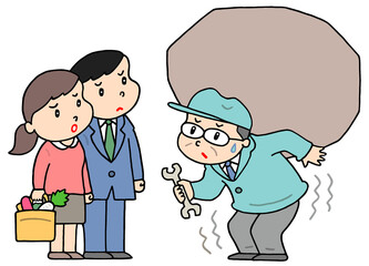 ビジネスのイラスト - 企業経営者・重荷・負担・プレッシャー