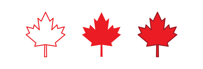 Canadian maple leaf on a white background. Canadian symbol.