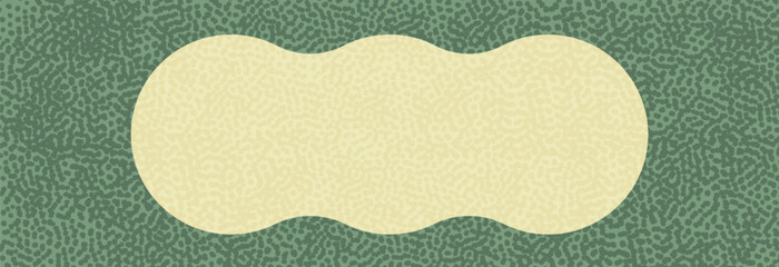 Vintage banner in green polka dots, space for text in the center.