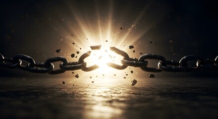 Breaking Free A Powerful Image of Chains Breaking Apart