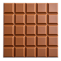 Fototapeta premium A classic milk chocolate bar divided into twenty-five square pieces.