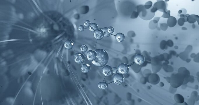 Monosodium citrate rotating molecular 3d structure ball-and-stick model, looped video e331i

