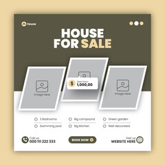 Real estate social media post banner design template or web banner design template